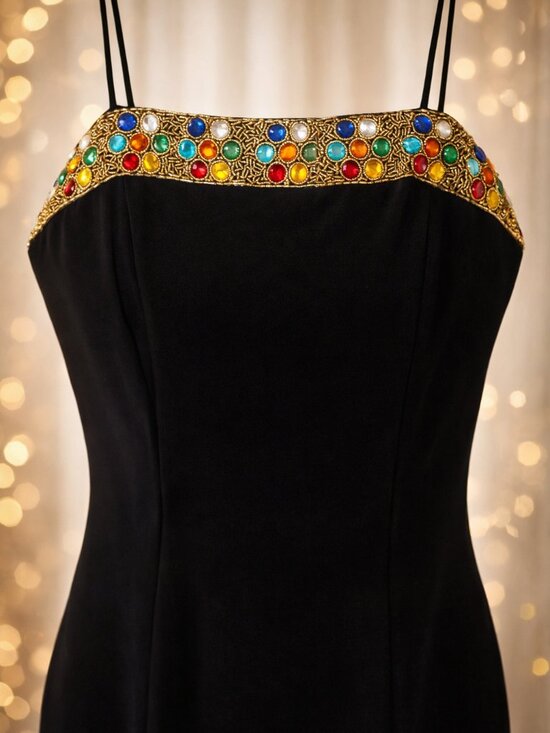 Alex Evenings Dresses & Skirts - Vintage Alex Evenings Beaded Cocktail Dress Black Size 12